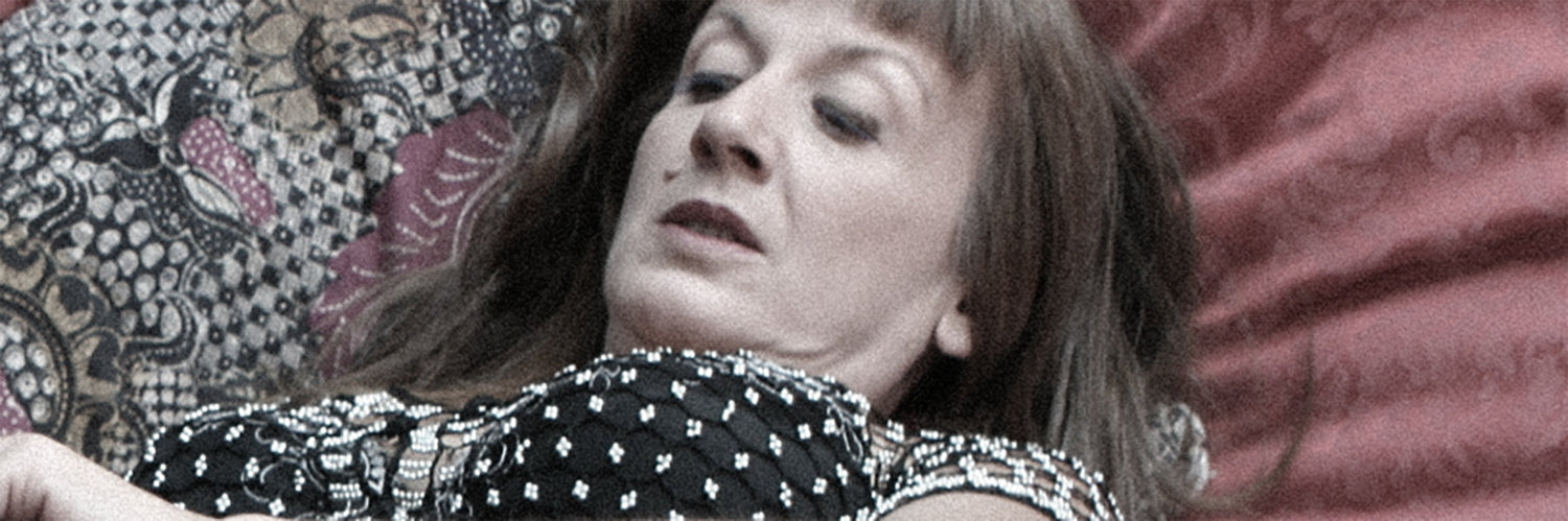 Woman adjusting her stocking